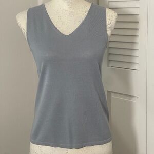 Calvin Klein Women's V-Neck Cotton Rayon Tank, Light Blue US XS